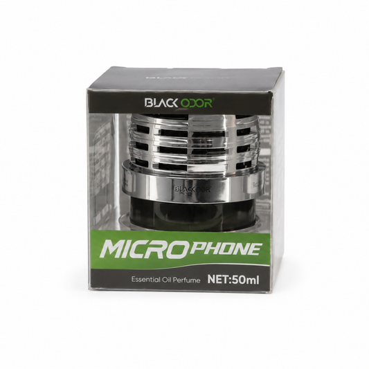 BLACK ODOR Microphone Premium Car Air Freshener – Essential Oil Dashboard Perfume Diffuser