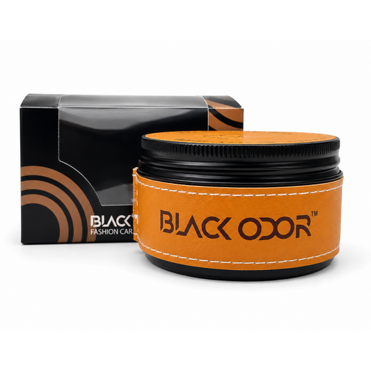 BLACK ODOR Premium Car Air Freshener Gel – Long Lasting Dashboard Air Freshener with Leather Wrap